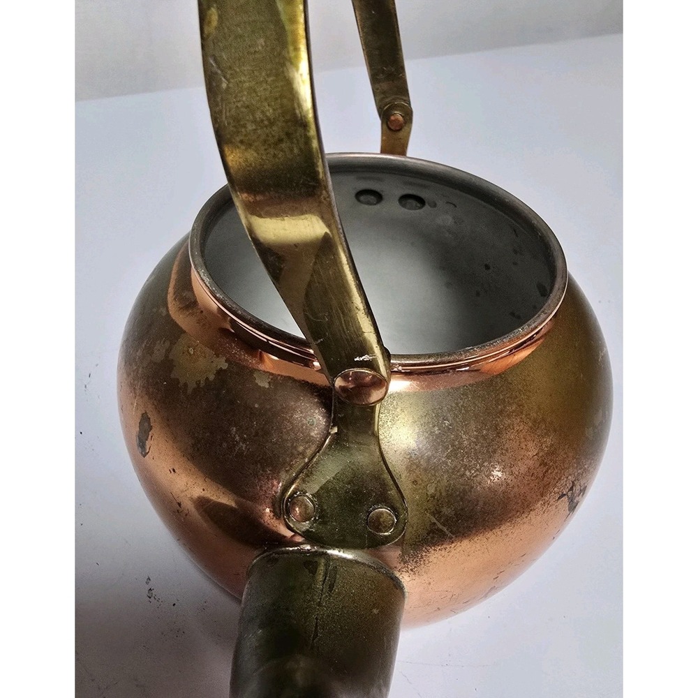 Vintage Tagus Portugal No. R.50 Solid Copper Goose Neck Tea Pot Kettle 32 oz. - Picture 8 of 11